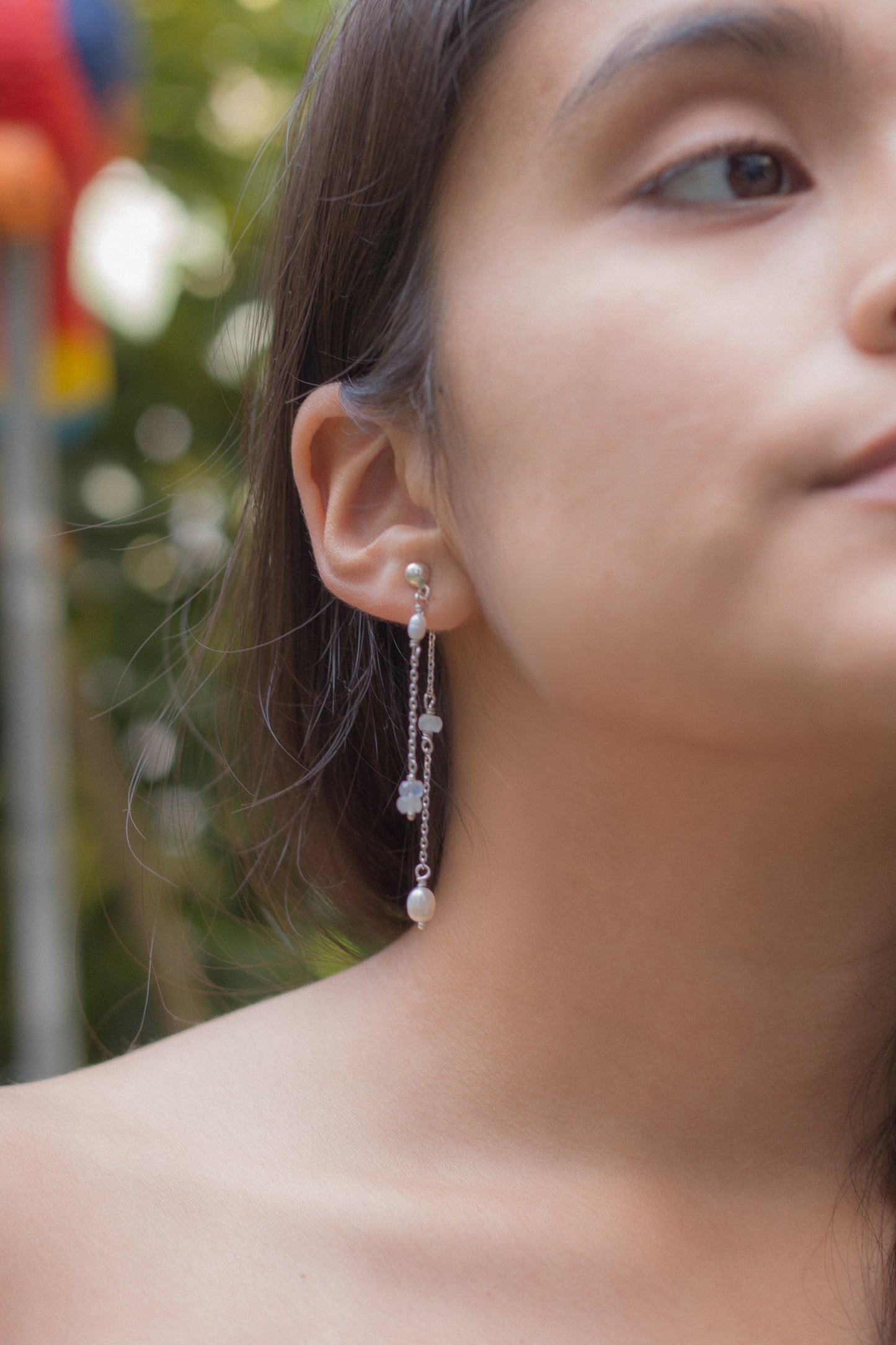 Aretes Lluvia de Luna - Limpieza, Protección, Intuición Femenina