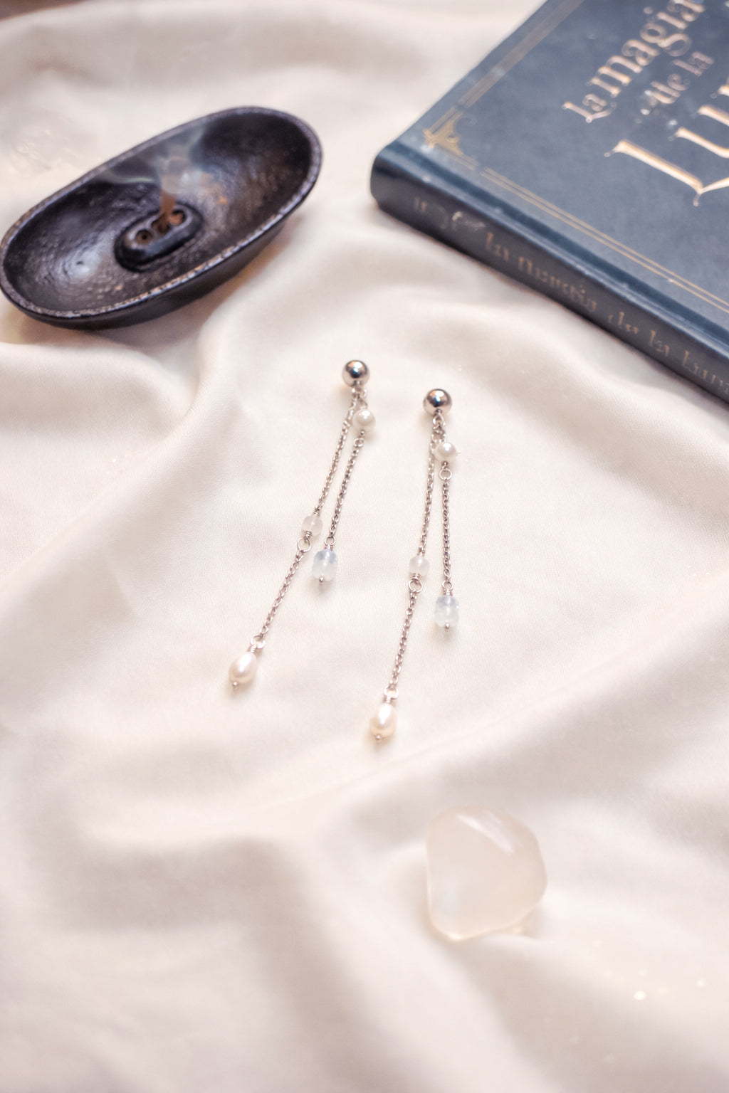 Aretes Lluvia de Luna - Limpieza, Protección, Intuición Femenina