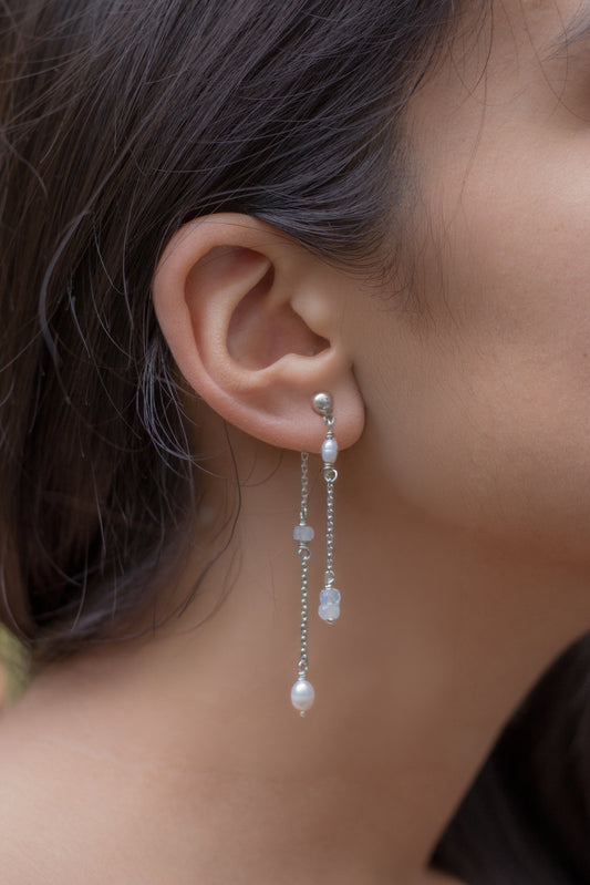 Aretes Lluvia de Luna - Limpieza, Protección, Intuición Femenina